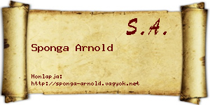 Sponga Arnold névjegykártya